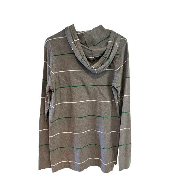 American Rag Men’s Long Sleeve Gray & White Stripe T-Shirt with Hood. Sz M. - Picture 2 of 6